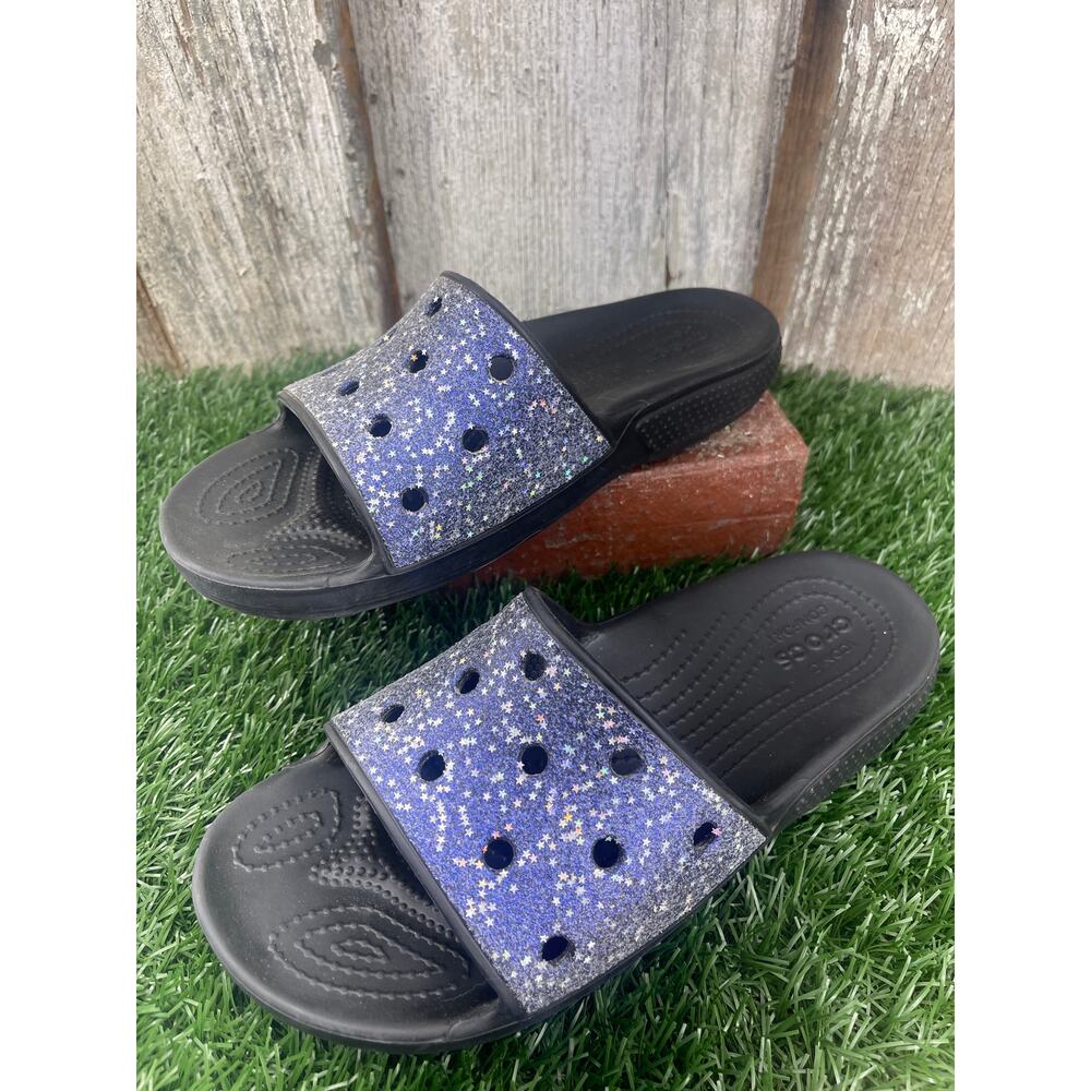 Crocs Classic Starry Glitter Star Slide Sandals Unisex Women's 9 Men's 7